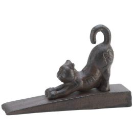 Accent Plus Cast Iron Stretching Kitty Cat Door Stopper