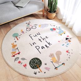 childrens-room-bedroom-round-carpet-cute-animal-cartoon