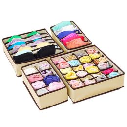 underwear-storage-box-four-piece-set-socks-storage-box-fabric-bra-storage-storage-box