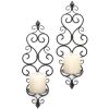 Accent Plus Scrolled Metal Wall Sconce Pair