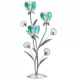 Accent Plus Peacock Bloom Candle Holder - Triple