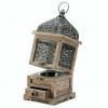 Accent Plus Flip-Top Wood Lantern with Drawer - 14 inches