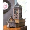 Accent Plus Flip-Top Wood Lantern with Drawer - 8 inches