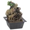 Accent Plus Elephants and Palm Tree Scene Tabletop Water Fountain