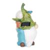 Accent Plus Leaf-Hat Gnome with Potted Plant Solar Garden Light