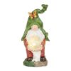 Accent Plus Leaf-Hat Gnome Holding Orb Solar Garden Light
