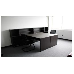 Black Modern Wooden Office Furniture Staff Office Desk with Cabinet