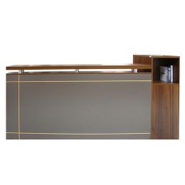 Luxury Modern Style Beautiful Salon Factory Customized Design Office Furniture Solid Wood Front Reception Counter Desk