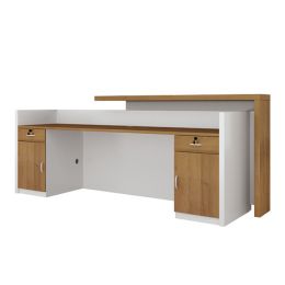 Beauty Salon Office Furniture Factory Sale Standard Size Customize Design Modern Solid Wood Office Reception Desk