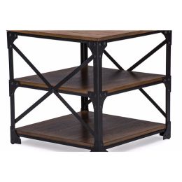 Baxton Studio Greyson Vintage Industrial Antique Bronze Occasional End Table