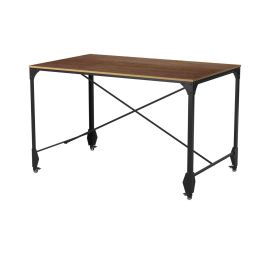 Baxton Studio Greyson Vintage Industrial Antique Bronze Home Office Wood Desk