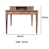 42 Inch Handcrafted 5 Drawer Wood Home Office Study Table; Detachable Legs; Walnut Brown; DunaWest