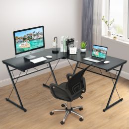 59 Inches L-Shaped Corner Desk Computer Table for Home Office Study Workstation