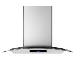 30 inch Wall Mounted Range Hood 700CFM Tempered Glass Touch Panel Control Vented LEDs