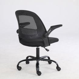 Office chair, home computer chair comfortable long sitting, with mesh backrest, ergonomic student desk writing chair lift swivel office chair black