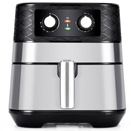 1700W 5.3 QT Electric Hot Air Fryer with Stainless steel and Non-Stick Fry Basket