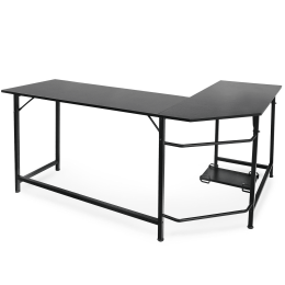 Shaped Desk Corner Computer Desk Pc Laptop Gaming Table Workstation Black