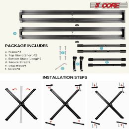 5 Core Adjustable Keyboard Stand with Double X Pre-Assembled Keyboard Stand (Metal) with Locking Straps KS-DBL