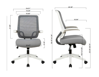 Task office chair with filp up arms; mid-mesh task chair; Max Upload 300lbs