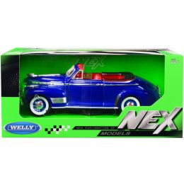 1941 Chevrolet Special Deluxe Convertible Blue Metallic with Red Interior "NEX Models" 1/24 Diecast Model Car by Welly