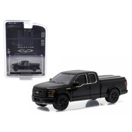 2015 Ford F-150 XL Pickup Truck with Bed Cover Black "Black Bandit" Series 1/64 Diecast Model by Greenlight