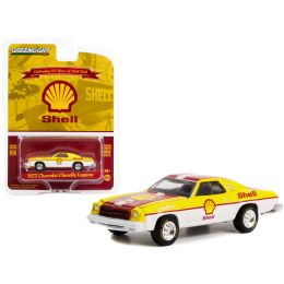 1975 Chevrolet Chevelle Laguna Yellow and White with Red Stripes "Shell Oil 100th Anniversary" "Anniversary Collection" Series 14 1/64 Diecast Model C
