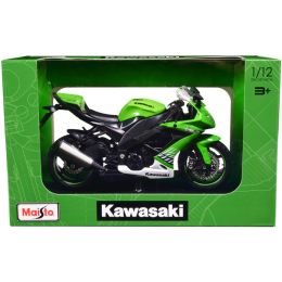 2010 Kawasaki Ninja ZX-10R Green with Plastic Display Stand 1/12 Diecast Motorcycle Model by Maisto