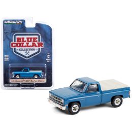 1981 Chevrolet C20 Custom Deluxe Pickup Truck with Bed Cover Light Blue Metallic "Blue Collar Collection" Series 8 1/64 Diecast Model Car by Greenligh