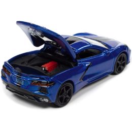 2020 Chevrolet Corvette Elkhart Lake Blue Metallic "Sports Cars" Limited Edition 1/64 Diecast Model Car by Auto World