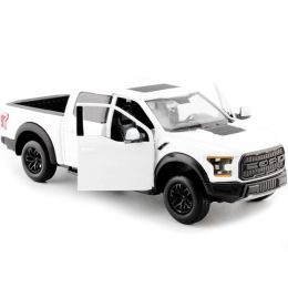 2017 Ford F-150 Raptor Pickup Truck White with Black Wheels 1/24 Diecast Model Car by Motormax