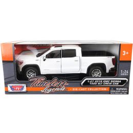 2019 GMC Sierra 1500 SLT Crew Cab 4x4 Pickup Truck with Sunroof White "Timeless Legends" Series 1/24-1/27 Diecast Model Car by Motormax