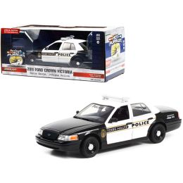 2011 Ford Crown Victoria Police Interceptor Black and White "Terre Haute Police" (Indiana) "Hot Pursuit Special Edition" 1/24 Diecast Model Car by Gre