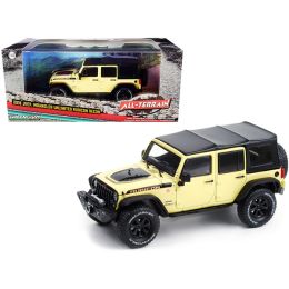 2018 Jeep Wrangler Unlimited Rubicon Recon with Off-Road Parts Gobi Yellow with Black Top "All-Terrain" Series 1/43 Diecast Model Car by Greenlight
