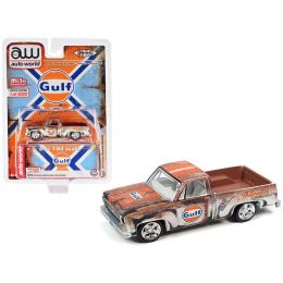 1978 Chevrolet Silverado Pickup Truck White with Orange Stripes (Rusted) "Gulf Oil Automotive Lubricants" Limited Edition to 6000 pieces Worldwide 1/6