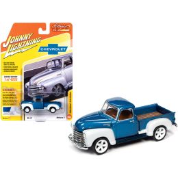 1950 Chevrolet 3100 Pickup Truck Custom Blue Metallic and White "Classic Gold Collection" Limited Edition to 4256 pieces Worldwide 1/64 Diecast Model