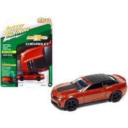 2013 Chevrolet Camaro ZL1 Convertible (Top Up) Inferno Orange Metallic with Black Top "Classic Gold Collection" Series Limited Edition to 10884 pieces