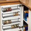 4Pcs Wall Mount Spice Racks Seasoning Herb Jar Holder Organizer Kitchen Pantry Door Storage Shelf