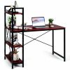 47.5 Inch Writing Study Computer Desk with 4-Tier Shelves