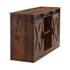 decorative wooden TV / storage cabinet with two sliding barn doors;  available for bedroom;  living room; corridor