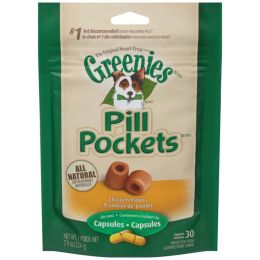 Greenies Pill Pockets Dog Treats Chicken Flavor Capsule 30 Count 7.9 oz